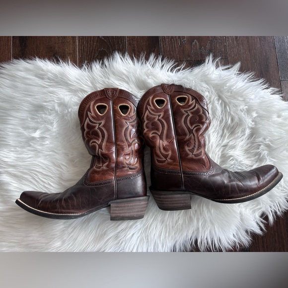 Ariat Rawhide Western Cowboy Work Farm Groomsman SquareToe Boots Style #10010953 - Picture 2 of 12